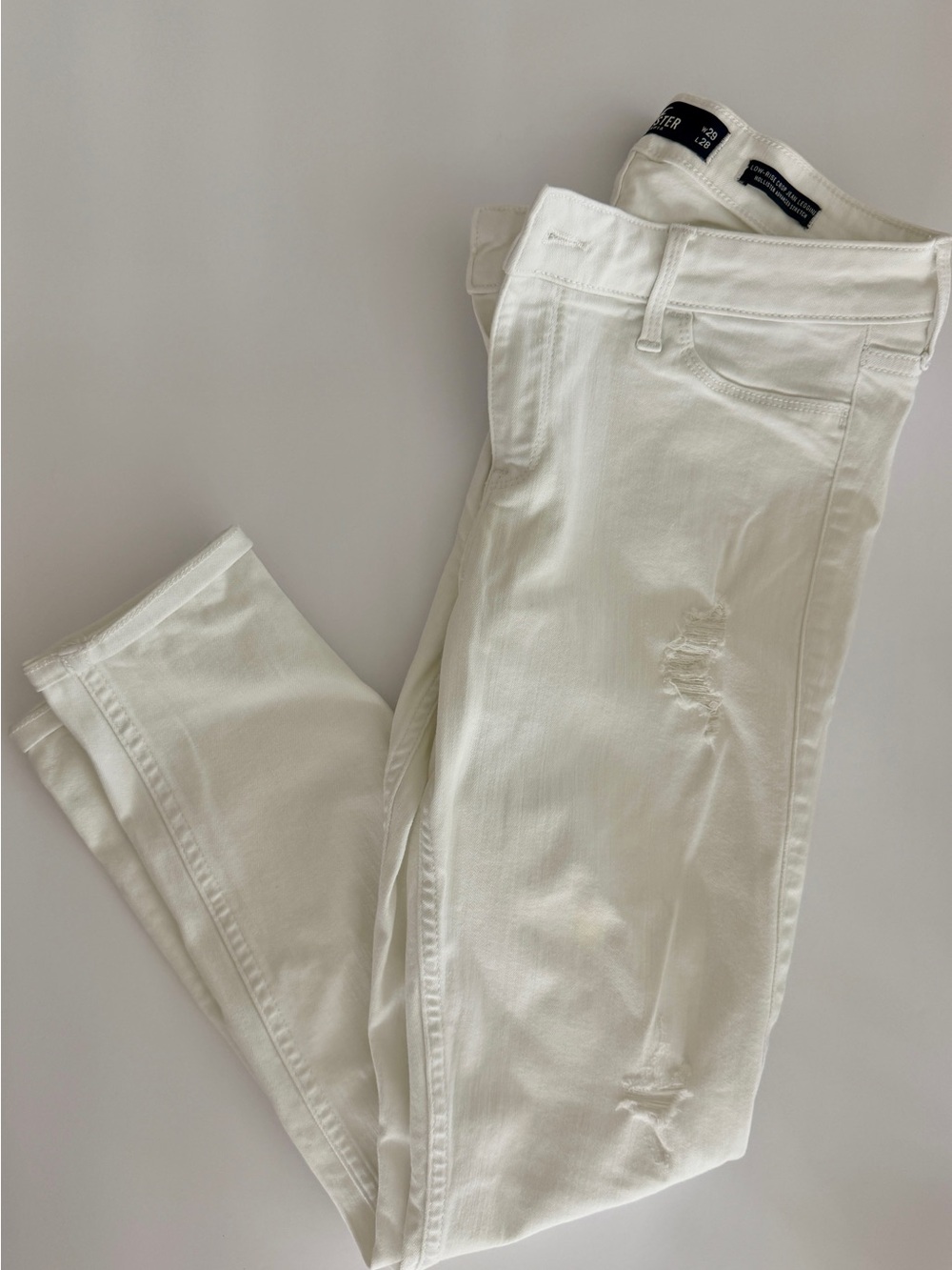 Hollister Co. Women’s WhiteLow-Rise Crop Jean Legging 9L Excellent Used Conditio